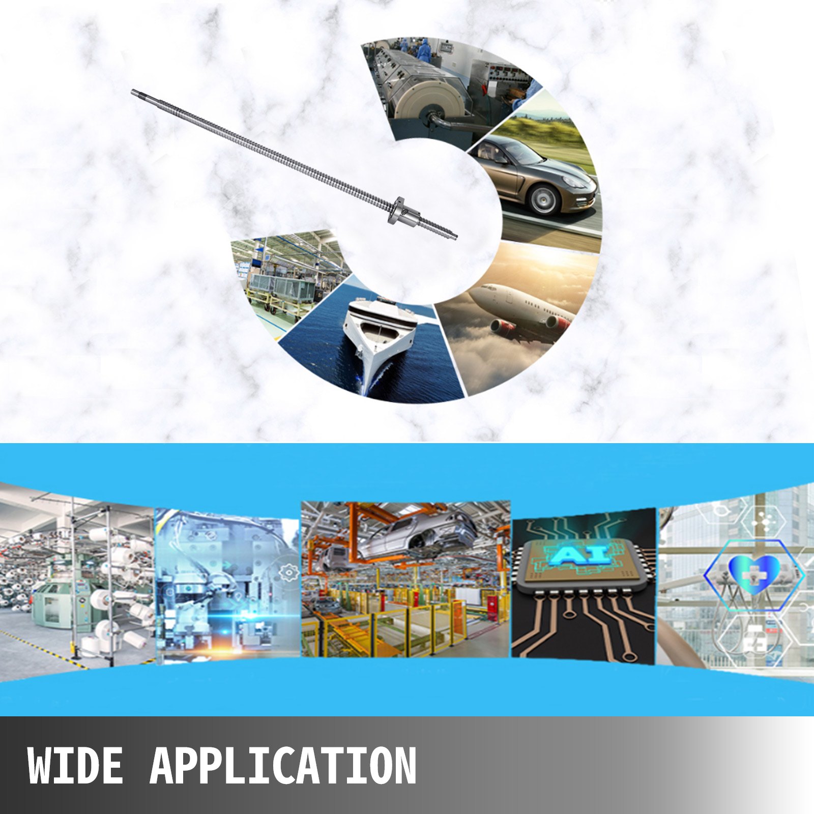 Vite A Ricircolo Di Sfere Anti Gioco Sfu1605-600mm Cuscinetto Lato Fisso Bk12