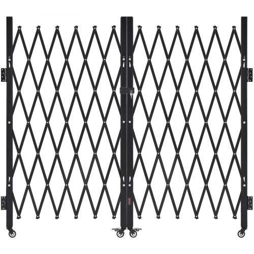 VEVOR Cancello di Sicurezza Pieghevole Doppio 3200 x 1605 mm Cancello a Forbice Bloccabile in Acciaio per Esterni, con Ruote Girevoli a 360° per Sicurezza di Ingressi, Garage, Magazzini e Piscine