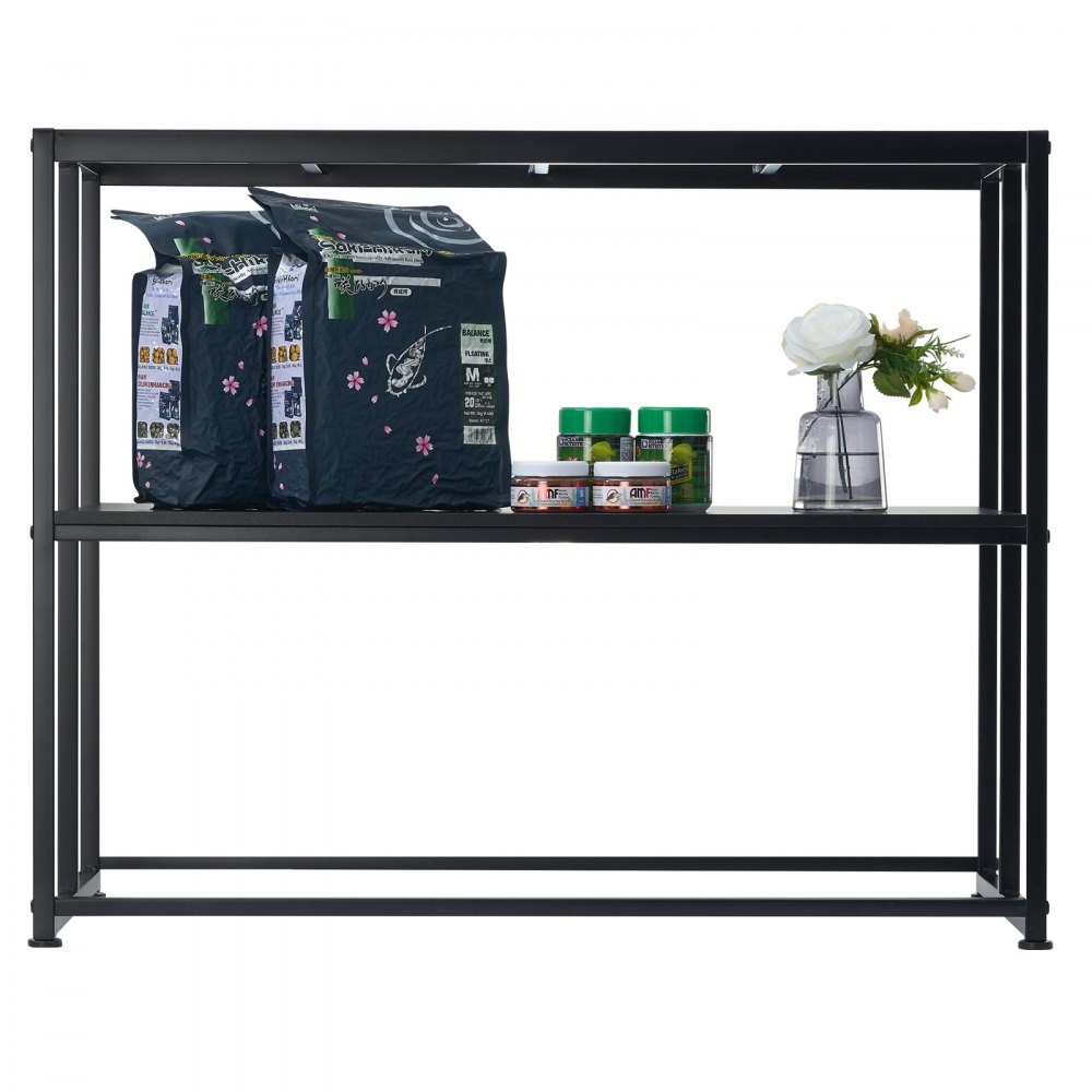 VEVOR Supporto per acquario 40 galloni in acciaio 36,5 x 18,5 x 29,5 pollici, Capacità di carico di 335 libbre, Supporto acquario rettili con contenitore, Kit hardware e Piedini antiscivolo, Nero