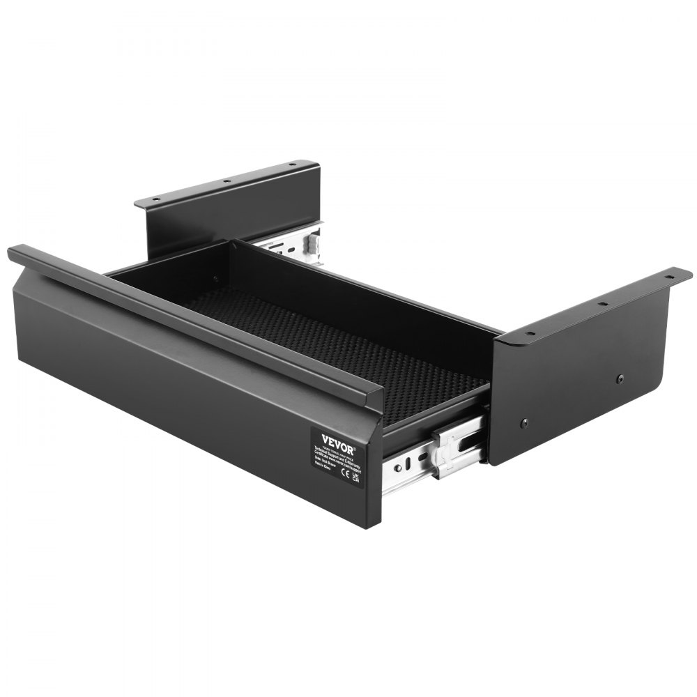 VEVOR Cassetto Estraibile Sotto Scrivania 440 x 223 x 101 mm Organizzatore Nascosto per Riporre Oggetti sulla Scrivania, Cassetto Portapenne Sotto Tavolo, per Postazioni di Lavoro da Ufficio, Nero