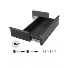 VEVOR Cassetto Estraibile Salvaspazio 400 mm Cassetto da Scrivania Nero per Casa