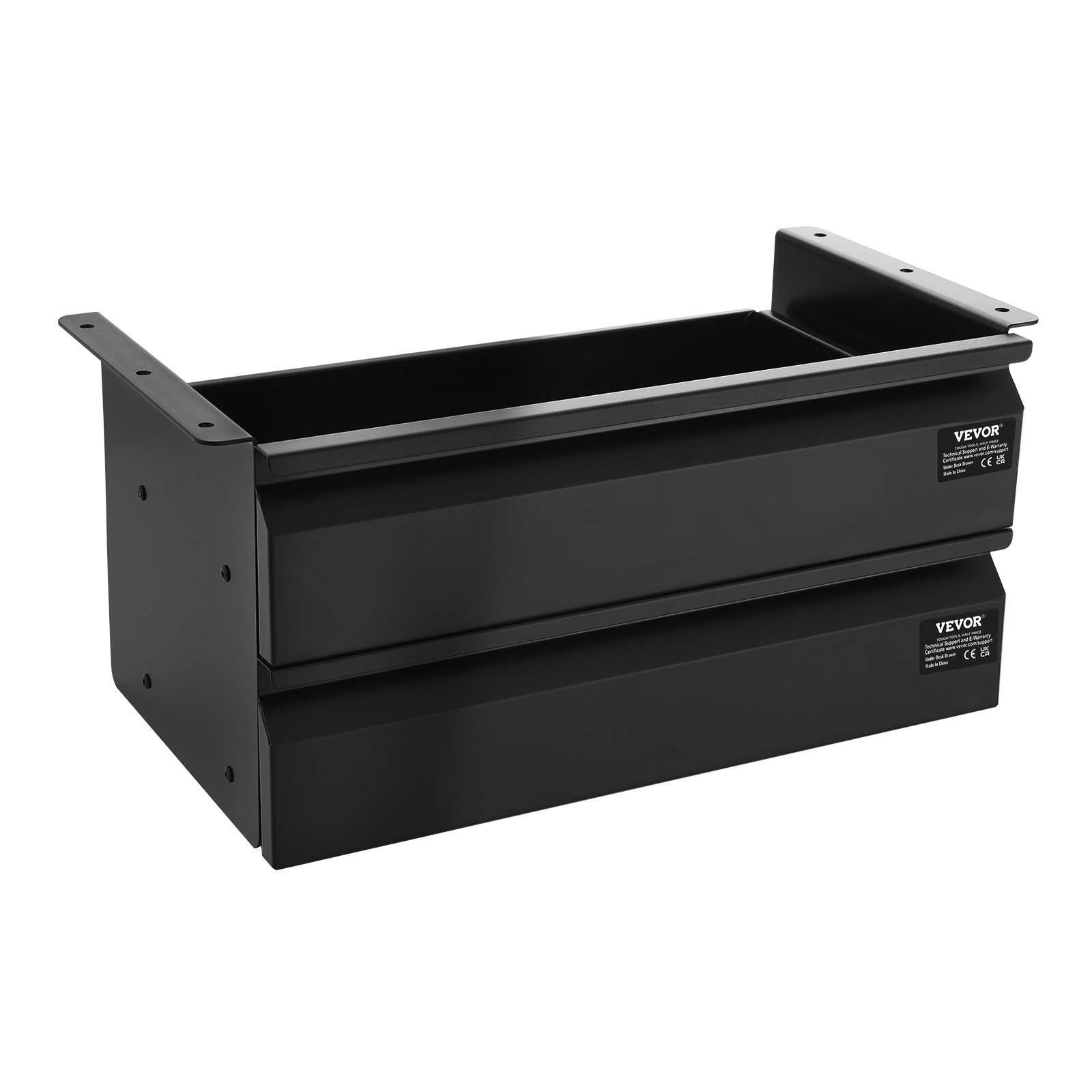 VEVOR Cassetto Estraibile Sotto Scrivania 457 x 227 x 200 mm Organizzatore Nascosto per Riporre Oggetti 2 Strati, Cassetto Portapenne Sotto Tavolo, per Postazioni di Lavoro Domestiche Sit Stand, Nero