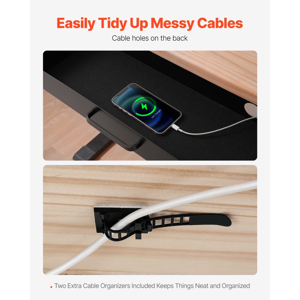 VEVOR Cassetto Estraibile Sotto Scrivania 635 x 232 x 75 mm Organizzatore Nascosto per Riporre Oggetti sulla Scrivania, Cassetto Portapenne Sotto Tavolo, per Postazioni di Lavoro da Ufficio, Nero