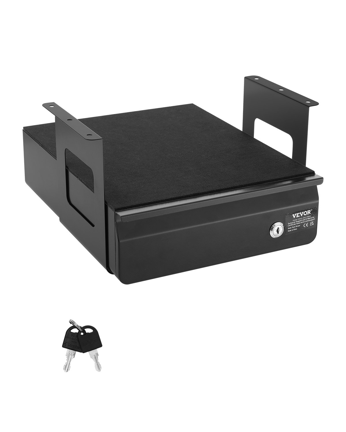 VEVOR Cassetto Estraibile Sotto Scrivania 365 x 335 x 185 mm Organizzatore Nascosto per Riporre Oggetti sulla Scrivania, Cassetto Portapenne Bloccabile Sotto Tavolo, per Postazioni di Lavoro, Nero