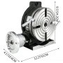 VEVOR  200mm Tavola Rotante HV8 Tavola Rotante Orizzontale-Verticale con Piastra Divisoria 8pollici 3MT per Fresatrice per Foratura Fresatura con Chiavi e Viti
