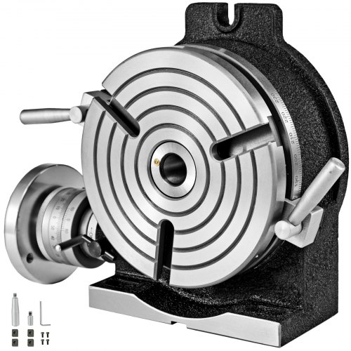 VEVOR 200 mm Tavola Rotante HV8 Tavola Rotante Orizzontale-Verticale con Piastra Divisoria 8pollici 3-Scomparti per Fresatrice per Foratura Fresatura con
