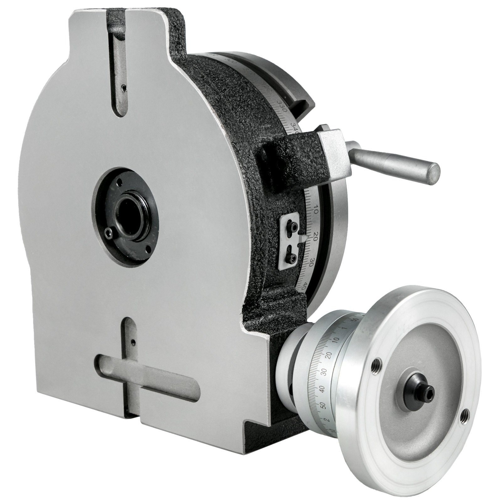 VEVOR 200mm Tavola Rotante HV8 Tavola Rotante Orizzontale-Verticale con Piastra Divisoria 8pollici 3-Slot per Fresatrice per Foratura Fresatura con Chiavi e Viti