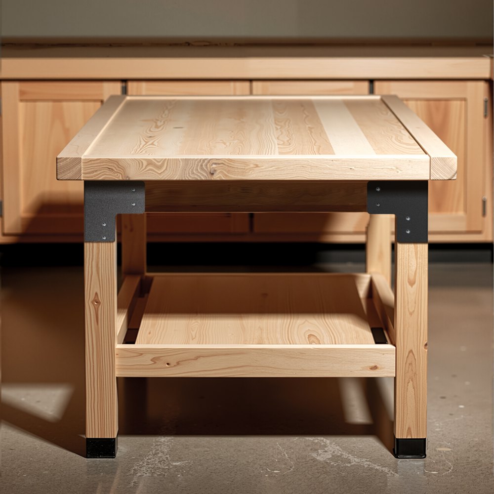 VEVOR Kit Staffe Angolari per Banco da Lavoro, 165 x 165 x 165 mm, Capacità 1000 kg, Staffa Angolari in Acciaio Robusto per Impieghi Gravosi con Viti, per Piattaforma da Tavolo da Officina, 8 Pezzi