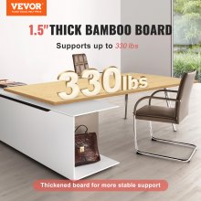 VEVOR Piano da tavolo in bambù 70,9"x29"x1,5" Rettangolare Carico 330 libbre