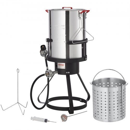 Friggitrice Professionale Elettrica per Tacchino da 2500W con 3 Cestelli Rimovibili, Friggitrice a Olio Singolo da Banco in Acciaio Inox di Grande 17 L, per Uso Cucina Ristorante, Argento | IT