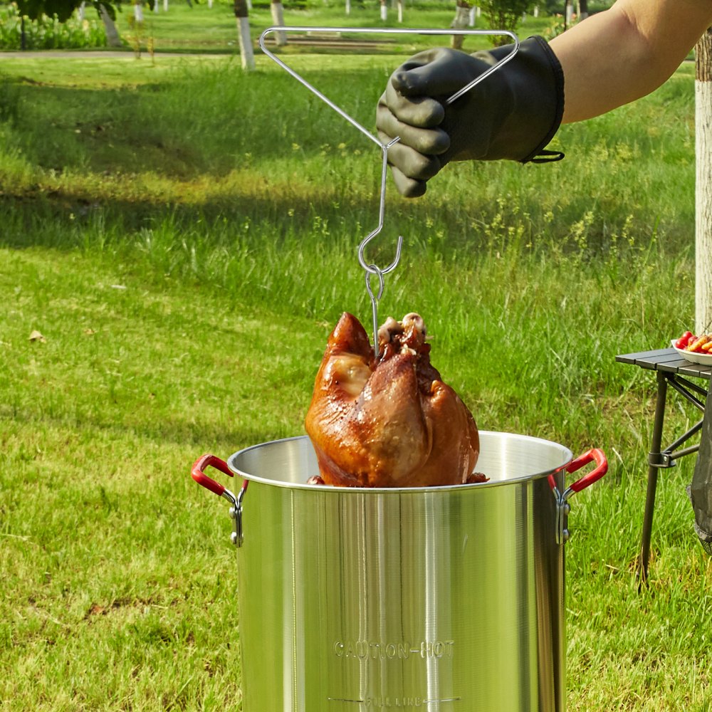 VEVOR Friggitrice per Tacchino, Set di Pentole a Vapore con Caldaia per Friggitrice da 30 Qt, Caldaia a Gas Propano Bruciatore da 54.000 BTU, Include Cestello, Rastrelliera, Termometro