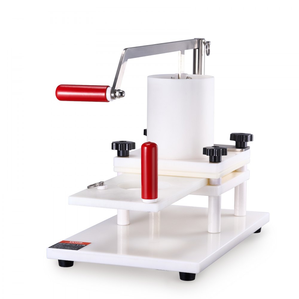 VEVOR Macchina Manuale Hamburger Commerciale, Macchina per Hamburger con 3 Stampi Convertibili (2/4/5 pollici), Pressa per Hamburger Manico Materiale Alimentare Formatura Carne Capacità max. 1,5 kg