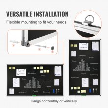VEVOR Lavagna Nera, Lavagna Grande 175 x 100 cm con Telaio in Alluminio, Lavagna Cancellabile a Secco, Include 1 Salvietta Magnetica e 3 Pennarelli Cancellabili a Secco, Superficie Nera