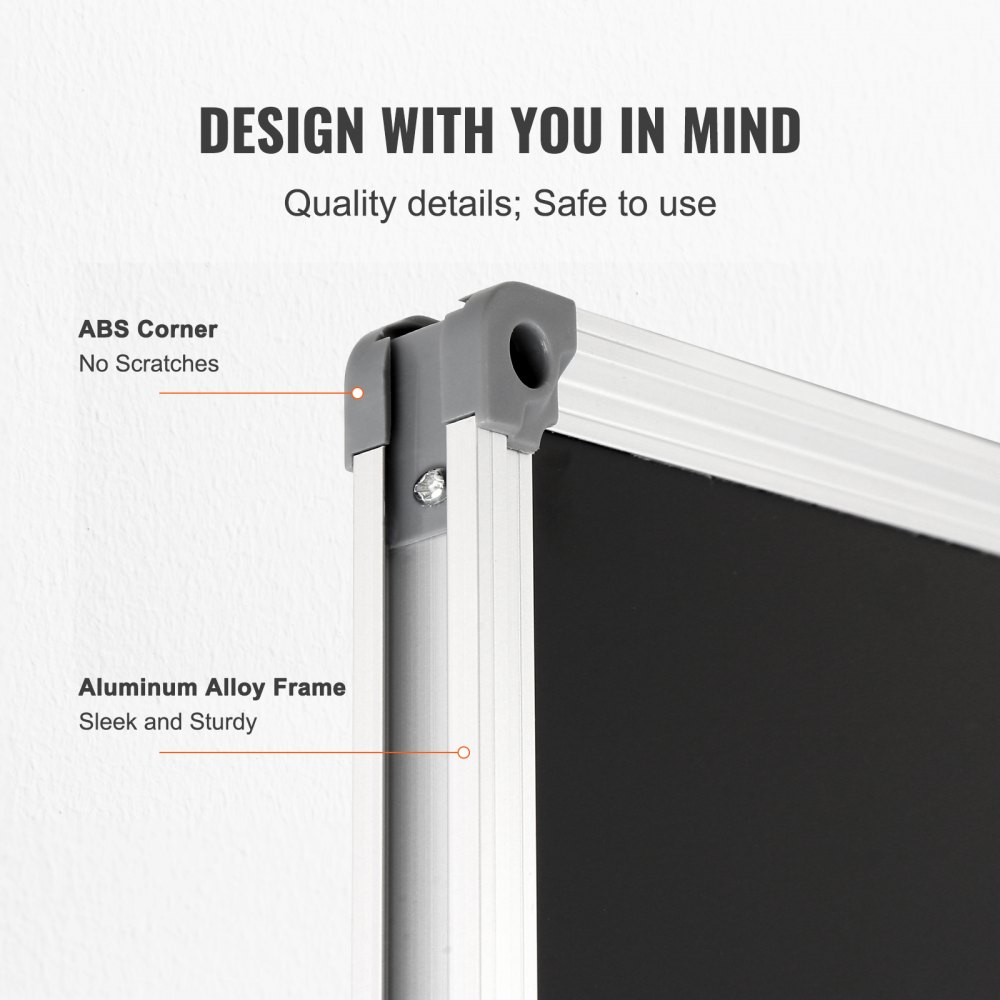 VEVOR Lavagna Magnetica Nera da Parete Area Scrittura 118,9 x 179,1 cm per Ufficio Aula Casa Conferenza, Lavagna Nera Magnetica Murale Cancellabile a Secco Dimensioni Generali 1224 x183 x 51 mm 8,25kg