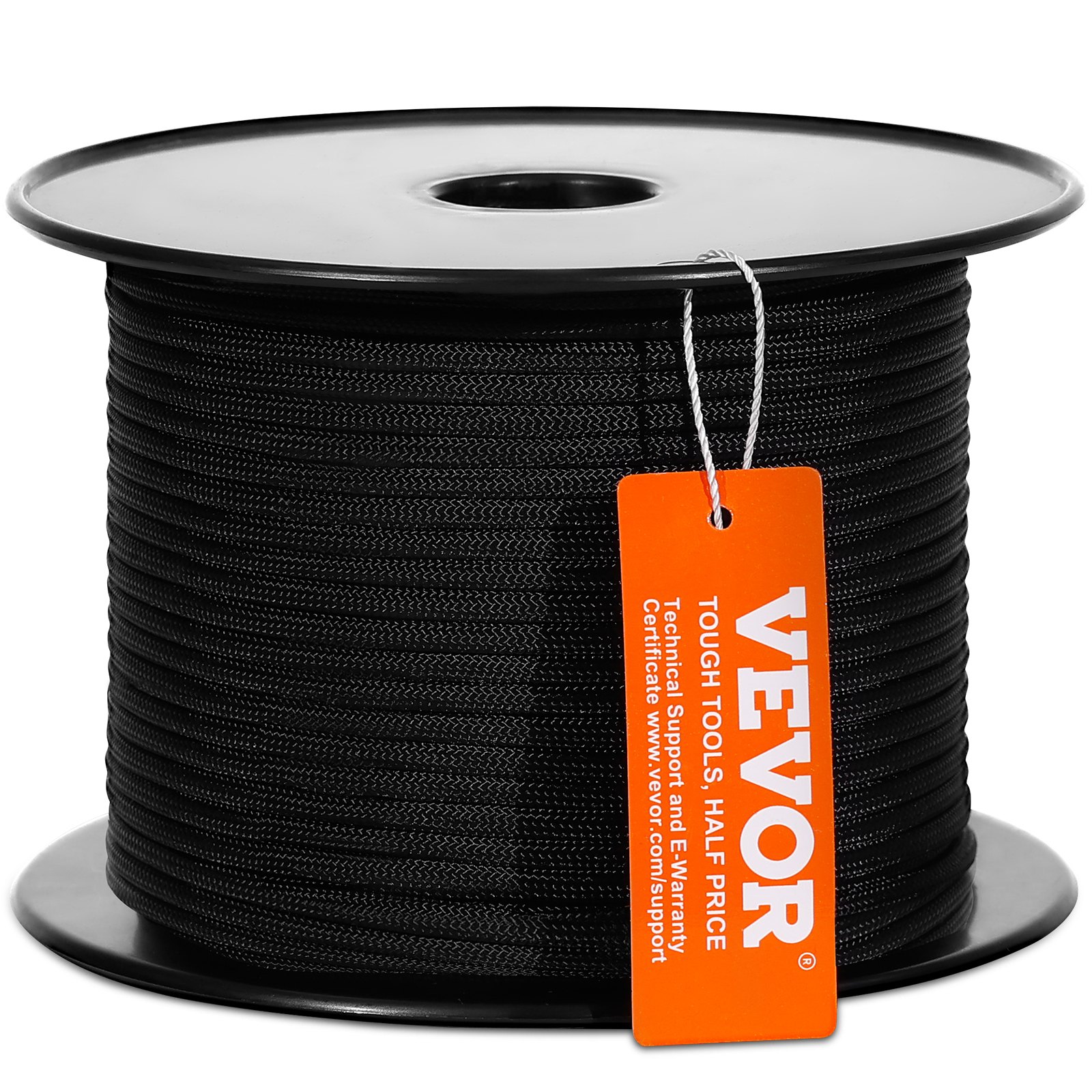 VEVOR Braided Nylon Rope, 3/16 in x 250 ft, 32 Strands, 720 lb Breaking Strength, Outdoor Climbing Rope, Arborist Climbing Rope for Rock Climbing, Camping, Swinging, Rappelling, Rescue