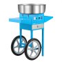 VEVOR Electric Cotton Candy Machine, Commercial Cotton Candy Equipment with Cart (1000 W) with 52 cm Stainless Steel Bowl, Sugar Scoop & Drawer, Perfect for Children's Birthdays and Family Parties, Blue