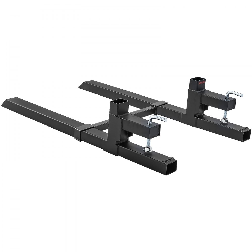 VEVOR Forche per Pallet Lunghezza 109cm Capacità Carico Max. 907 kg Larghezza Regolabile tra 495 - 915 mm, Coppia di Forche per Movimentazione Carico da Benne Trattori Minipala Escavatori in Acciaio