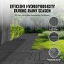 VEVOR Piastrelle per Patio ad Incastro 36 Pezzi 300 x 300 x 20 mm, Piastrelle Impermeabile in Plastica, Piastrelle per Tutte Le Condizioni Atmosferiche, per Portico Piscina Cortile, Grigio Scuro