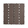 VEVOR Piastrelle per Terrazza ad Incastro in Legno Plastica, 10 Pezzi 300 x 300 x 20 mm 9,2 m², Impermeabili per Esterni Tutte Stagioni, per Portico, Bordo Piscina, Balcone, Cortile, Marrone Scuro
