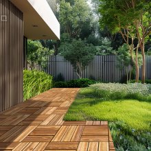 VEVOR Piastrelle per Patio in Legno Massello ad Incastro 10 Pezzi 300x300x20 mm