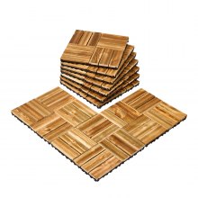 VEVOR Piastrelle per Patio in Legno Massello ad Incastro 10 Pezzi 300x300x20 mm