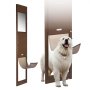 VEVOR Porta Scorrevole per Animali Domestici, Altezza Regolabile da 1927 a 2040 mm, Telaio in Lega di Alluminio con Cerniere Girevoli e Design con Serratura, Sportello per Cani XL Marrone