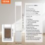 VEVOR Porta per Cani Scorrevoli in Vetro Altezza Regolabile 1927-2049mm, Porta per Animali in Vetro Temperato con Telaio in Alluminio Struttura a Cerniera, Sportello Serratura per Cani Taglia Media