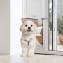 VEVOR Porta per Cani Scorrevoli in Vetro Altezza Regolabile 1927-2049mm, Porta per Animali in Vetro Temperato con Telaio in Alluminio Struttura a Cerniera, Sportello Serratura per Cani Taglia Piccola