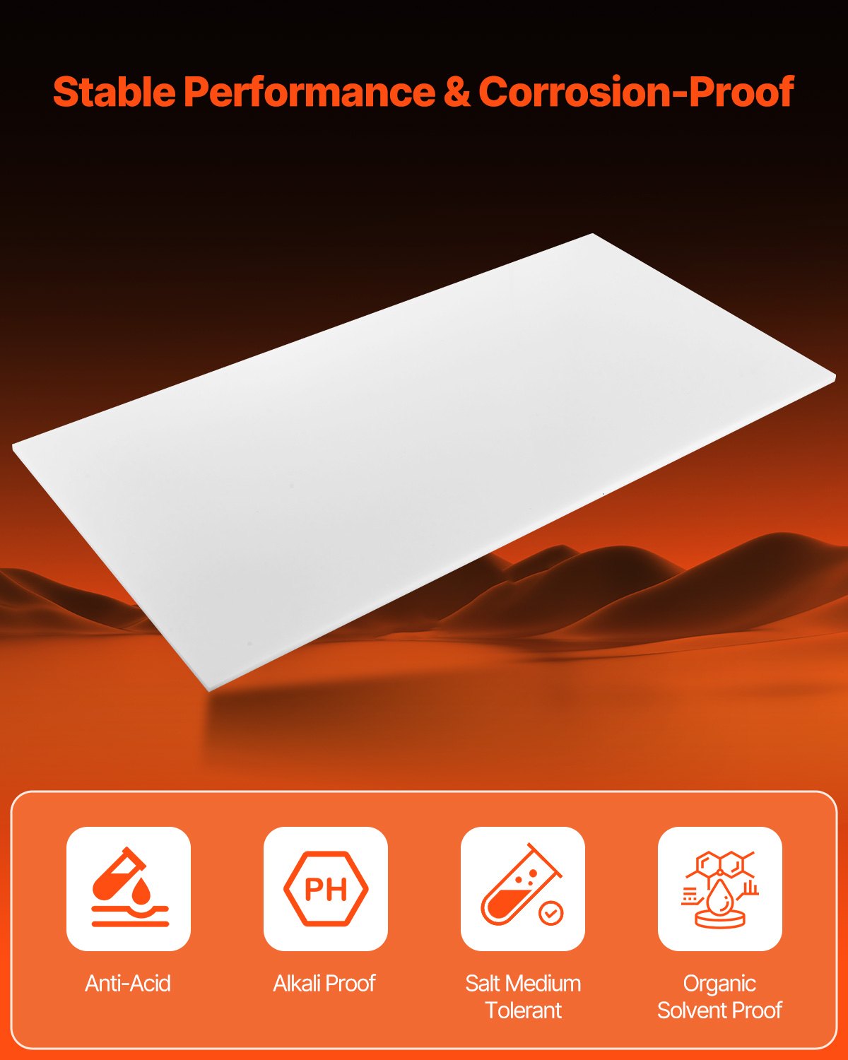 VEVOR 1 Pezzo di Pannelli in Polietilene ad Alta Densità, Pannelli in Plastica Personalizzabili 610 x 1219 mm, 13 mm Spessore, per Lavori Fai da Te, Attrezzature Industriali Pesanti, Bianco