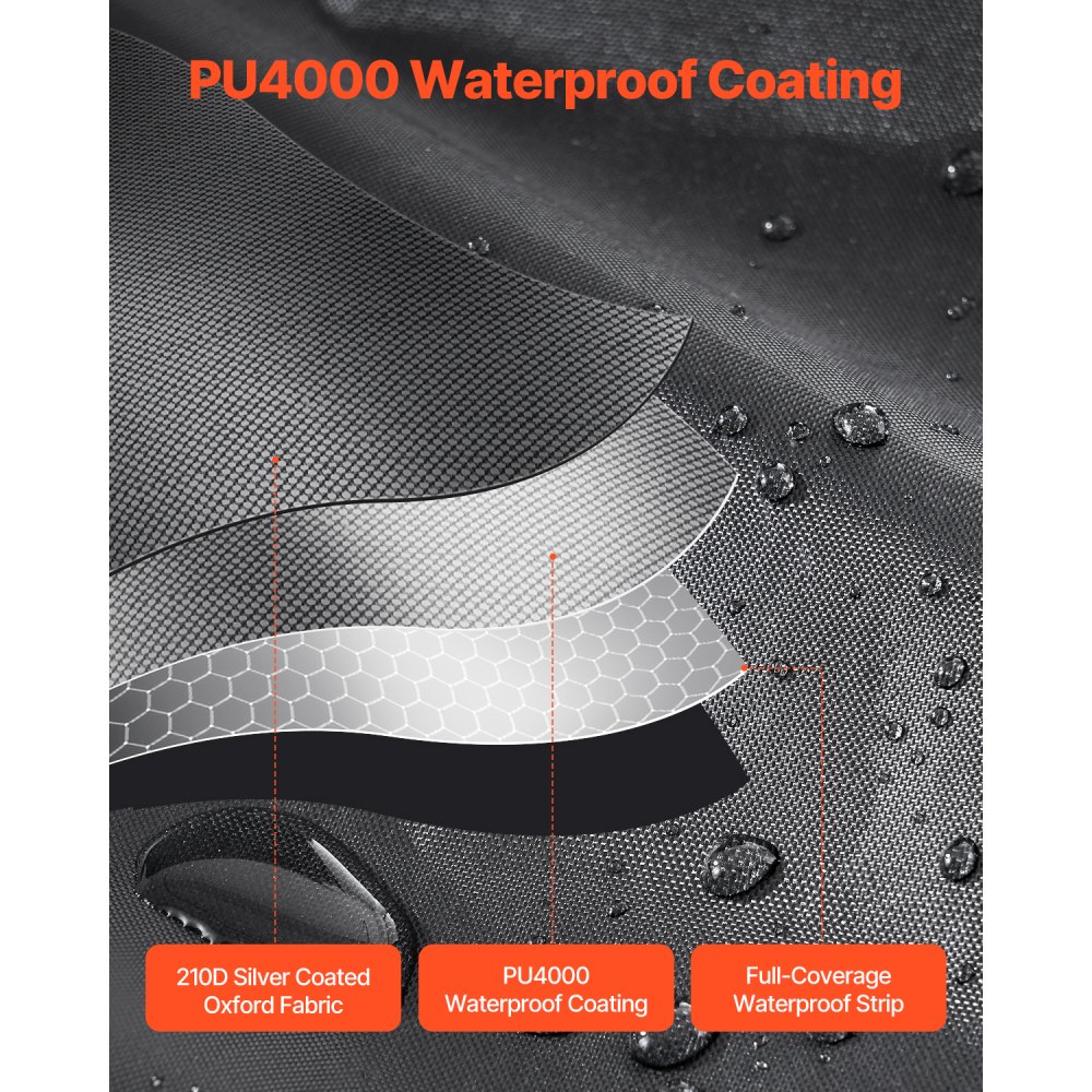 VEVOR Spaziosa Tenda per Riporre le Bici all'Aperto con Finestra Ventilata, Tenda Impermeabile Arco Superiore con Fibra di Vetro e Doppie Cerniere Nero da 3 a 4 Bici 2030 x 1220 x 1690 mm