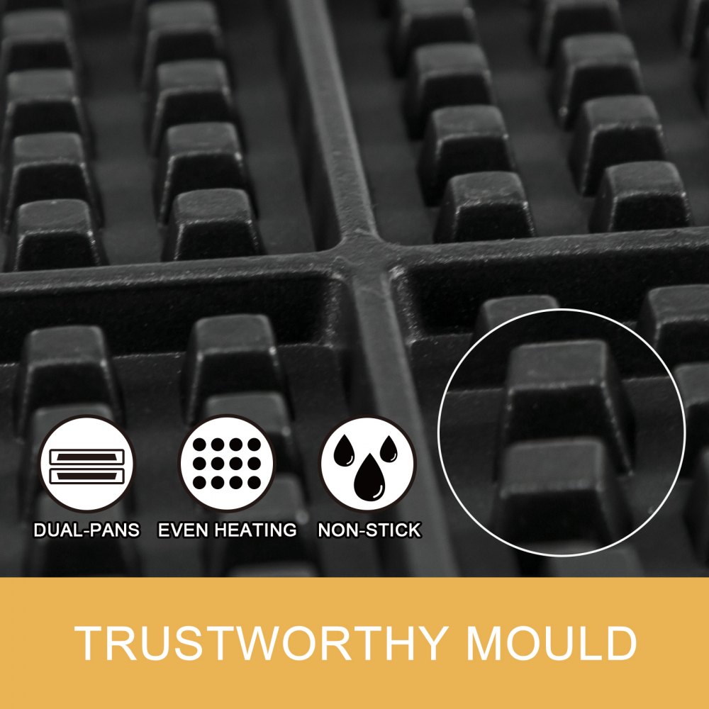 Macchina Per Waffle Elettrico Panettiere Doppia Testa Antiaderante Cialde Dolci