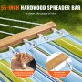 55-inch hardwood spreader bar by VEVOR with blue-green striped hammock fabric