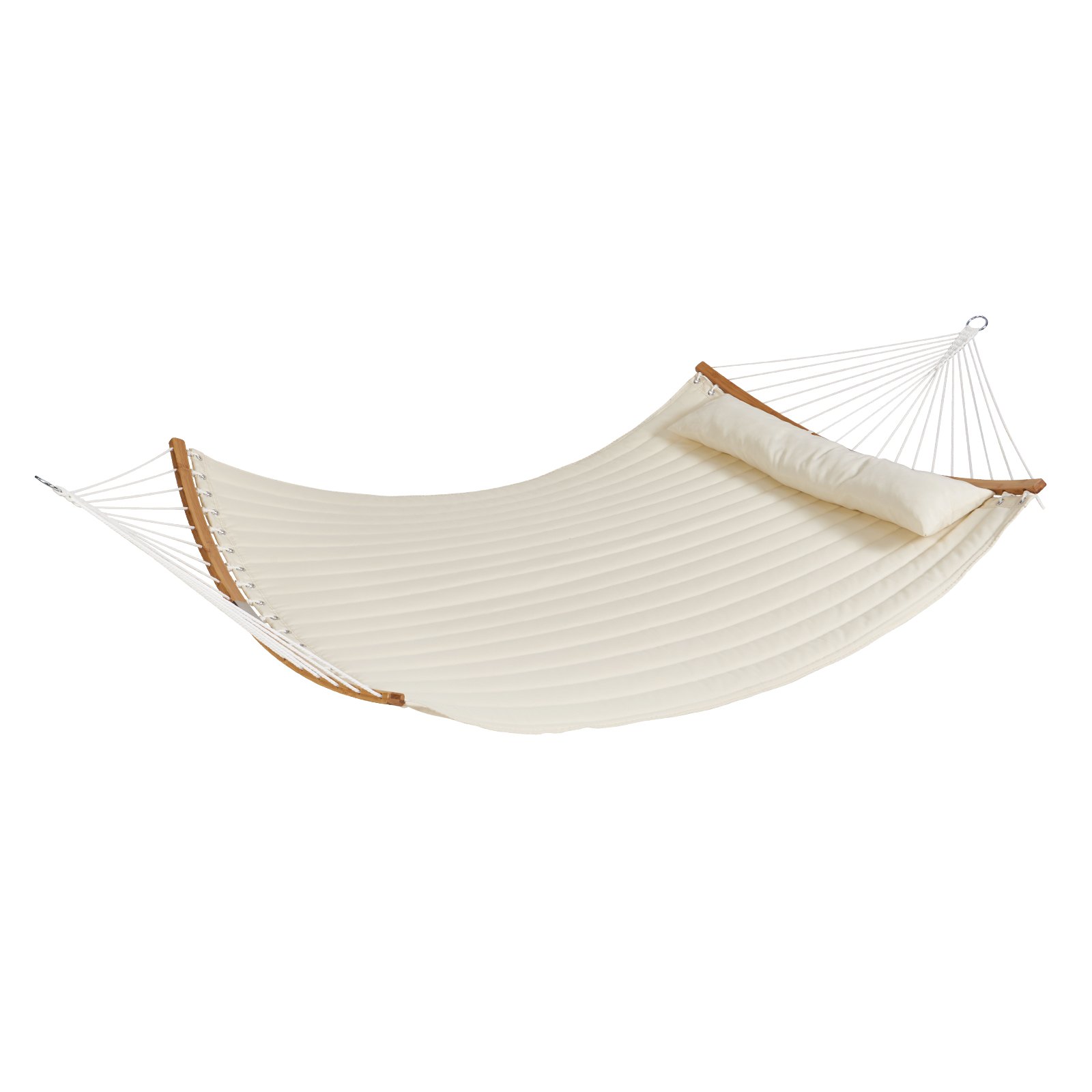 VEVOR Amaca Doppia in Tessuto Trapuntato, Amaca Doppia da 12 Piedi con Barre di Distensione Curve, Amaca Trapuntata per 2 Persone Catene per Campeggio, Capacità Carico di 480 libbre