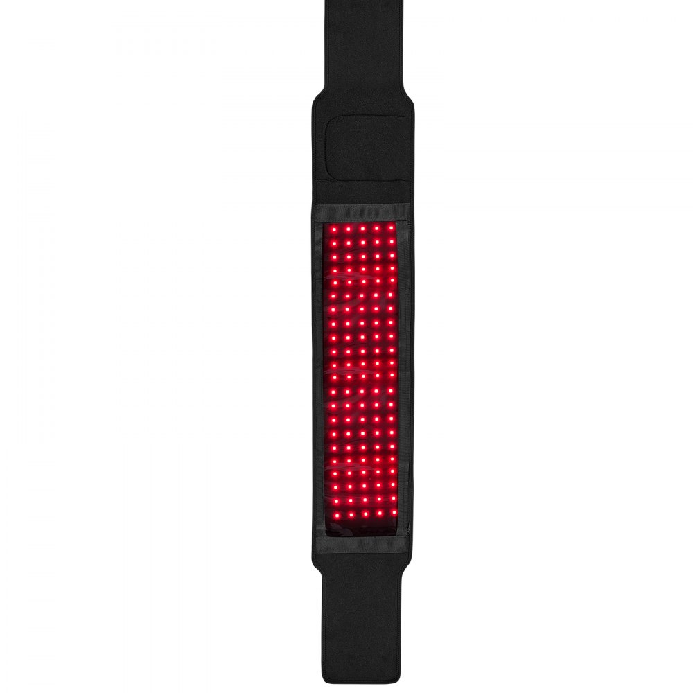 VEVOR Terapia per la Vita con Luce Rossa 660 nm e 850 nm Fascia Avvolgente con Timer, 105 LED Vibrazione 3 Livelli e 3 Intensità, Cuscinetto per Terapia con Luce Rossa Senza Fili per Alleviare Dolore