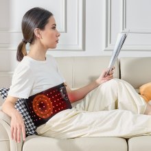 VEVOR Terapia per la Vita con Luce Rossa 660 nm e 850 nm Fascia Avvolgente con Timer, 105 LED Vibrazione 3 Livelli e 3 Intensità, Cuscinetto per Terapia con Luce Rossa Senza Fili per Alleviare Dolore