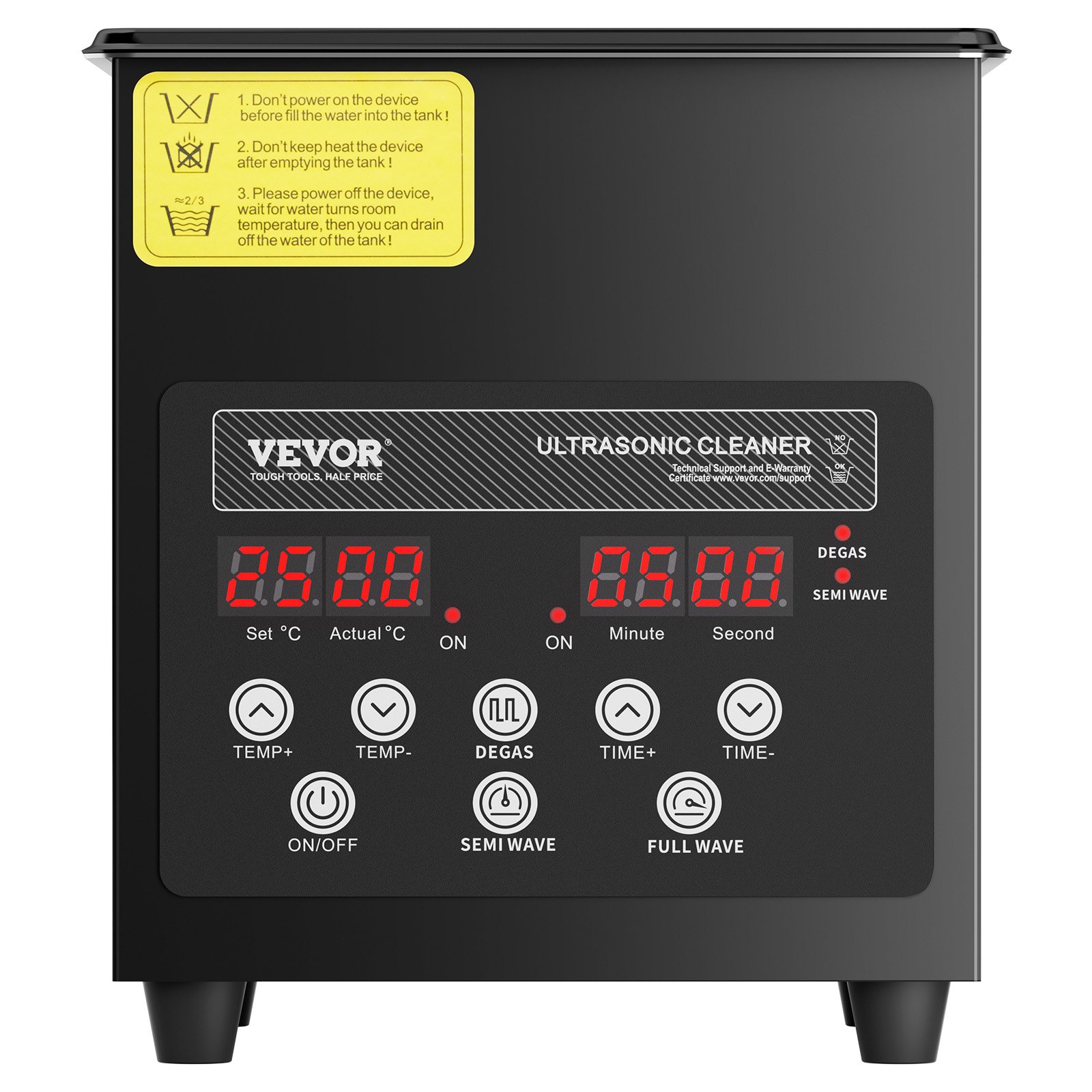 VEVOR Pulitore a Ultrasuoni 2 L Macchina per Pulizia a Ultrasuoni Digitale da 60 W 40 kHz con Modalità Delicata e Degasaggio Migliorato, con Riscaldatore per Gioielli, Occhiali, Utensili, Contenitori