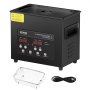 VEVOR 3 L Ultrasonic Cleaner 120 W Digital Ultrasonic Cleaning Device with Gentle Mode & Improved Degassing, 40 kHz Industrial Jewelry Cleaner with Heater & Timer, for Glasses & Watches, Black