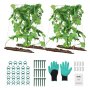 VEVOR Plant Support, 90x140cm, Foldable Cucumber Trellis Set with Plant Clips, Climbing Aid for Raised Beds, Espalier, Outdoor Plant Growth Support for Tomatoes, Pumpkins, Vegetables
