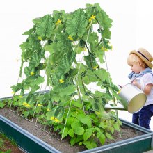 VEVOR Traliccio per Cetrioli 90 x 140 cm Traliccio Giardino in Metallo Zincato