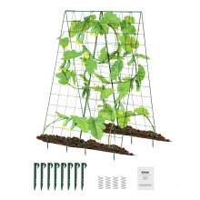 VEVOR Traliccio per Cetrioli per Piante Rampicanti 117 x 84 cm Set di Tralicci per Cetrioli Pieghevoli con Clip per Piante, Traliccio da Giardino in Metallo per Aiuole Rialzate, per Pomodori, Verdure