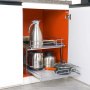 VEVOR Cestello Estraibile Sottolavello da Cucina 2 Ripiani 474x533mm e 452x516mm in Acciaio Cromato, Cestello Scorrevole Cucina Ripiano Carico max. 30kg, Cestello Portautensili Sottolavello da Cucina