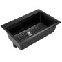 VEVOR 84 cm Kitchen Sink Workstation, Top Mount Granite Sinks, Drop-In Single Bowl Farmhouse Basin with Multiple Accessories, Household Dishwasher Sinks for RV, Prep Kitchen, and Bar (Black)