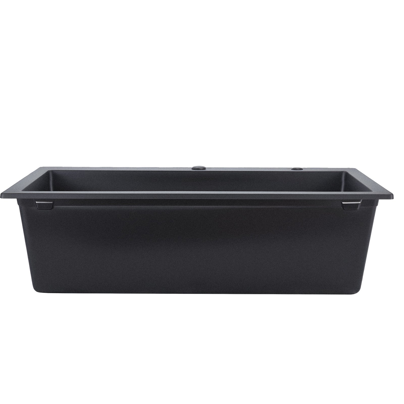 VEVOR Lavello da Cucina in Granito 838 x 559 x 222 mm per Montaggio a Superficie, Lavello da Cucina da Incasso in Stile Rurale con Accessori, per Camper, Cucine di Preparazione, Bar, Nero