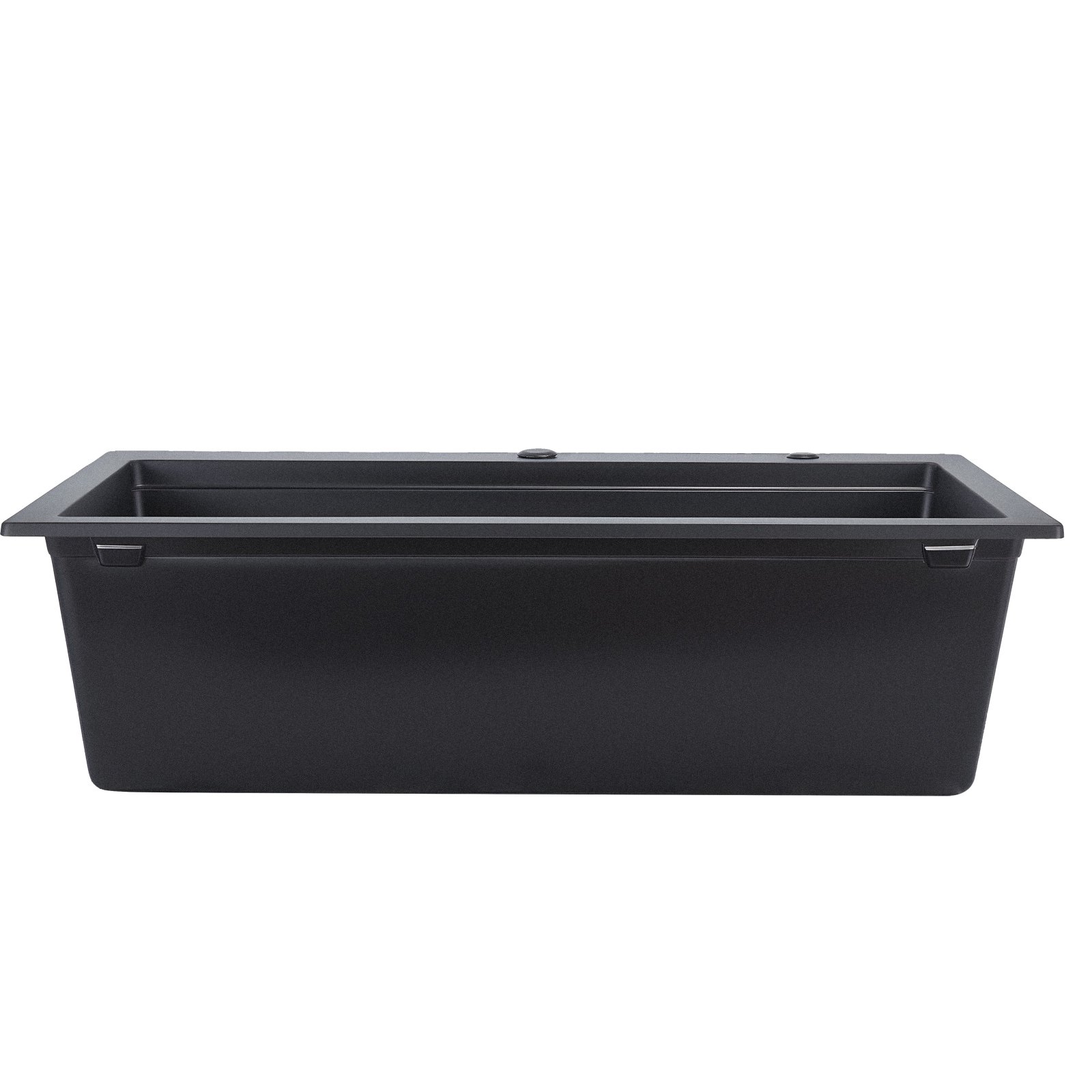 VEVOR Lavello da Cucina in Granito 840 x 560 x 250 mm per Montaggio ad Appoggio, Lavello da Cucina da Incasso in Stile Rurale con Accessori, per Camper, Cucine di Preparazione, Bar, Nero