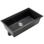VEVOR 84 cm Kitchen Sink Workstation, Undermount Granite Sink, Drop-In Single Bowl Farmhouse Basin with Multiple Accessories, Household Dishwasher Sinks for RV, Prep Kitchen, and Bar (Black)