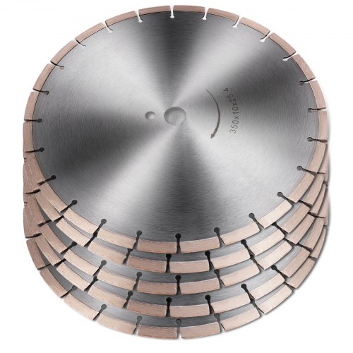Vevor 350 Mm Disco Diamantato Disco Da Taglio Diamantato Di Alta Qualità 6 Lame