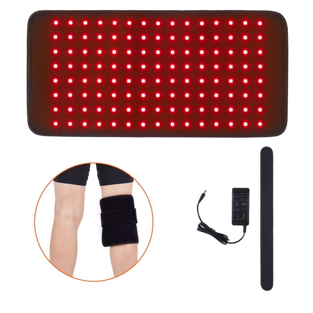 VEVOR Tappetino per Terapia a Luce Rossa per Corpo 120 LED Terapia a Luce Rossa 660 nm Vicino Infrarosso 850 nm per Sollievo dal Mal di Schiena, Dolore alla Spalla, al Collo, Guarigione delle Ferite