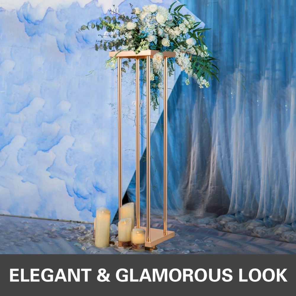 Supporto Per Vaso Colonna +piastra 11 Pezzi Centrotavola Matrimonio Oro