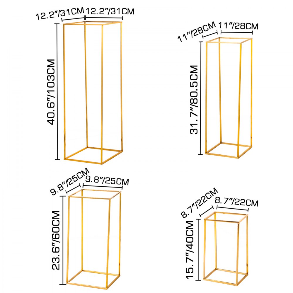 Set 5 Portafiori Portavaso Supporto Per Vaso Fiori Per Feste Matrimonio Oro