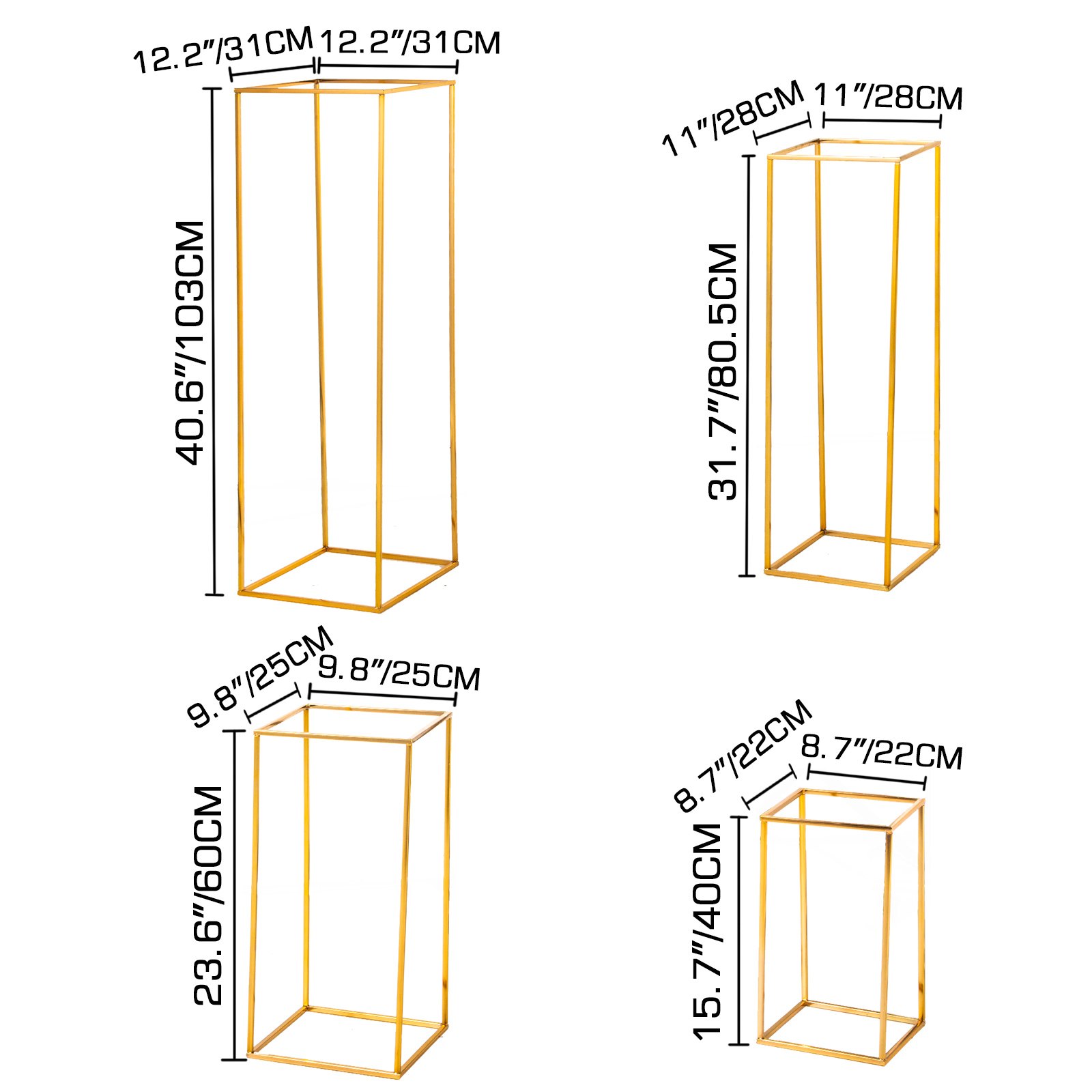 Set 5 Portafiori Portavaso Supporto Per Vaso Fiori Per Feste Matrimonio Oro